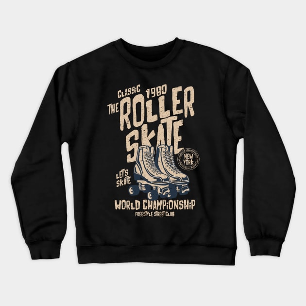 Roller Skate World Championship Vintage Design Crewneck Sweatshirt by Jarecrow 